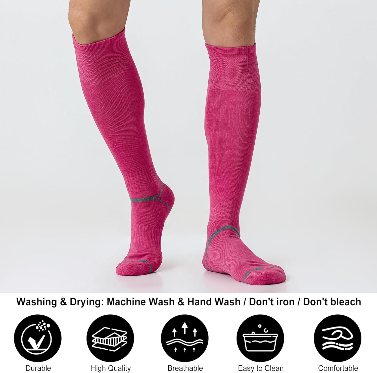 3 Pack Soccer Softball Baseball Socks Football Socks for Youth Men and Women - Image 2