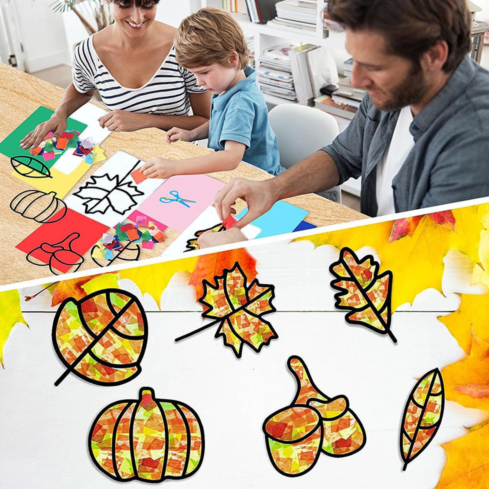 Decorazioni autunnali per finestre da colorare - Lavoretti Creativi