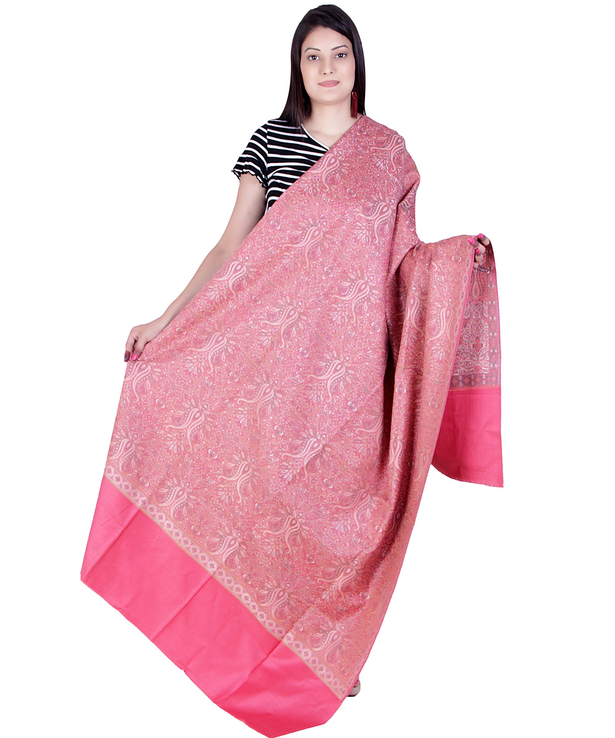 Women's Shawls Floral Jacquard Embroidered Designs