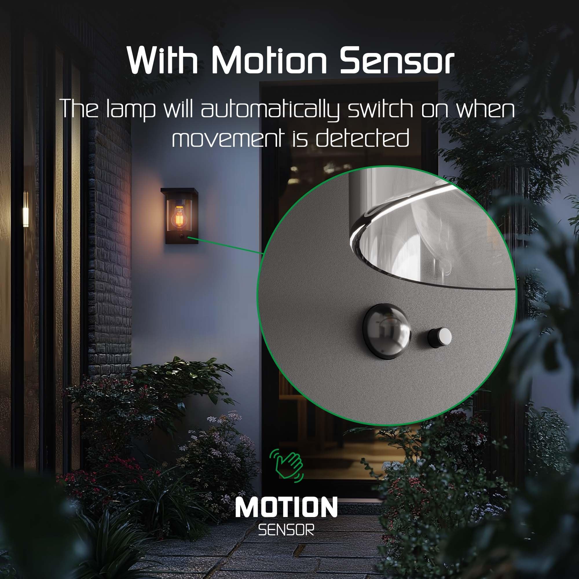 Ledvion - Applique Solare LED da Parete, Incl. Sensore di Movimento, Antracite, IP44, Energia Solare, Sostenibile