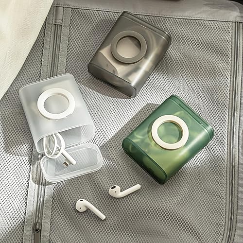 Miniatura 4 de 3Pcs Travel Cable Storage Box With Phone Holder 7.8x4.9x9.3cm Cord Organiser For Adapter USB Storage Case