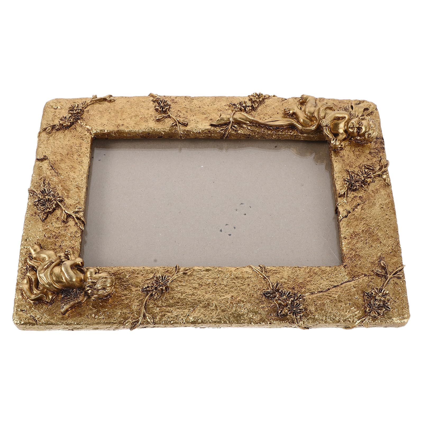 EXCEART Marco de Fotos Vintage Dorado de Resina para Pared, Rectangular