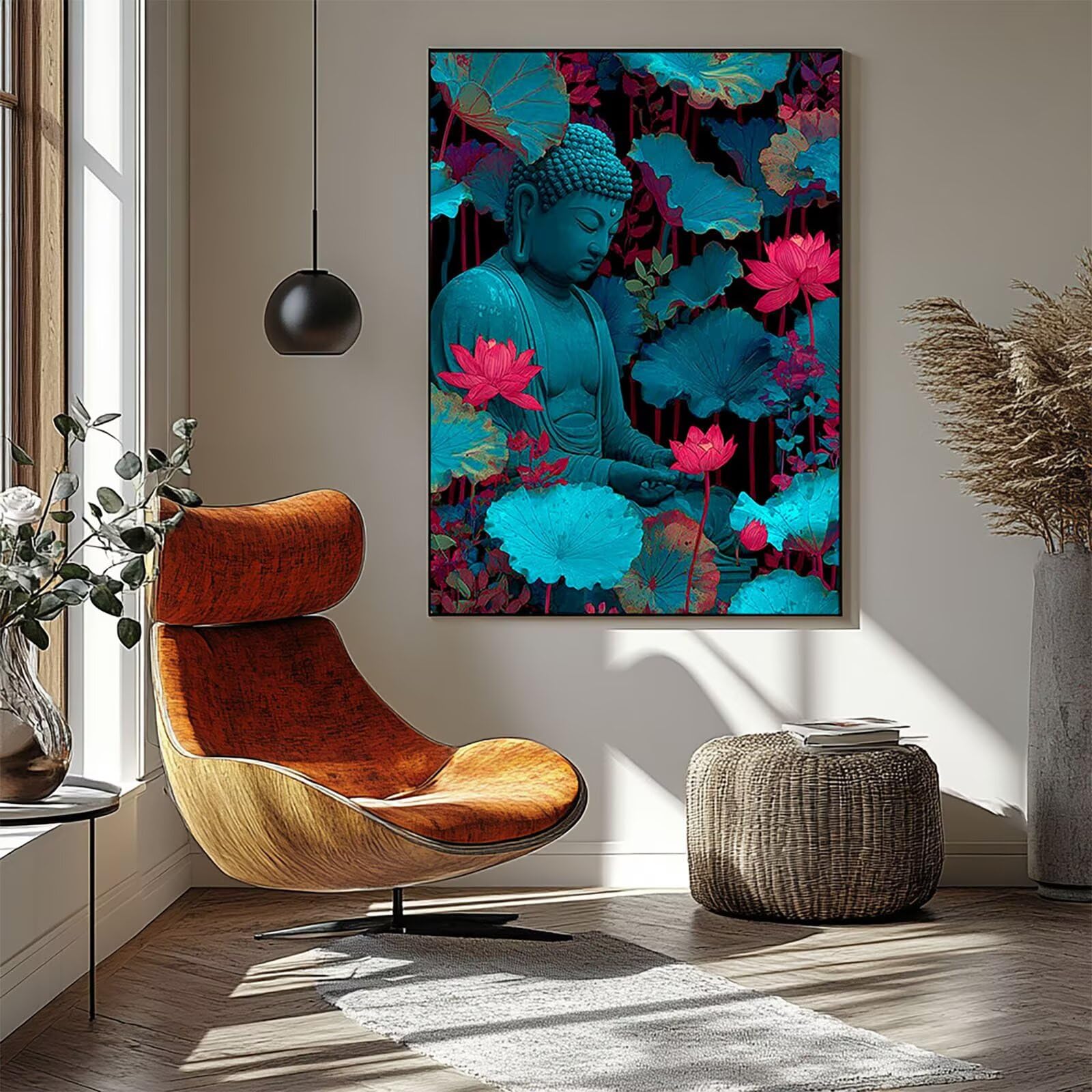 Malen Nach Zahlen Erwachsene Zen DIY Set Erwachsene mit Leinwand zum Bemalen Landschaft 95 x 70cm 36 Farben Acrylfarben Set und Pinsel, Malen Nach Zahlen Kinder für Deko Wohnzimmer Geschenke 2YH-5147