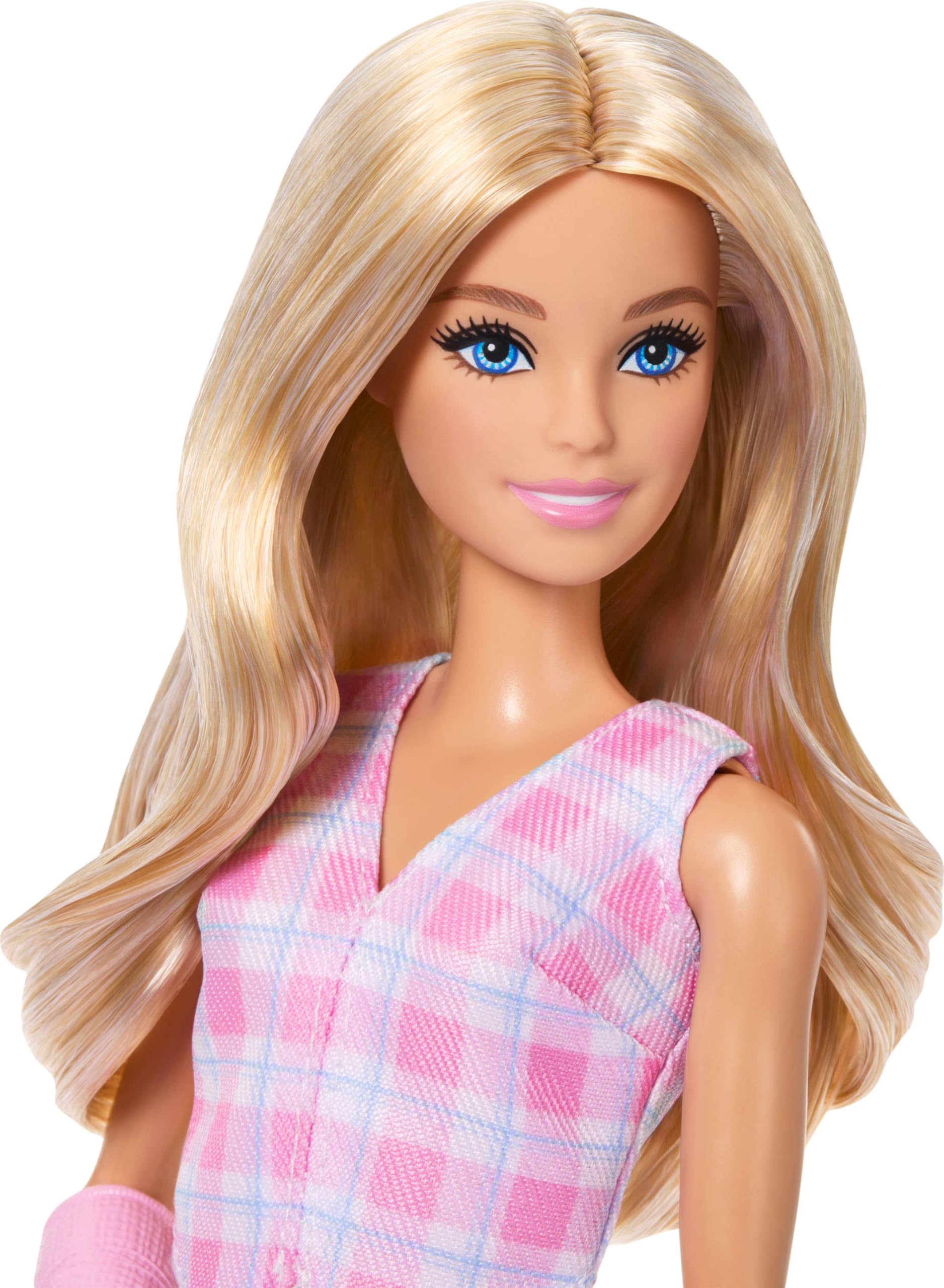 Barbie Fashionistas Doll #243 with Blonde Hair and Pink Arm Cast Accessory, Wearing Plaid Top and Skirt with Pink Loafers, JJN56 - Image 3