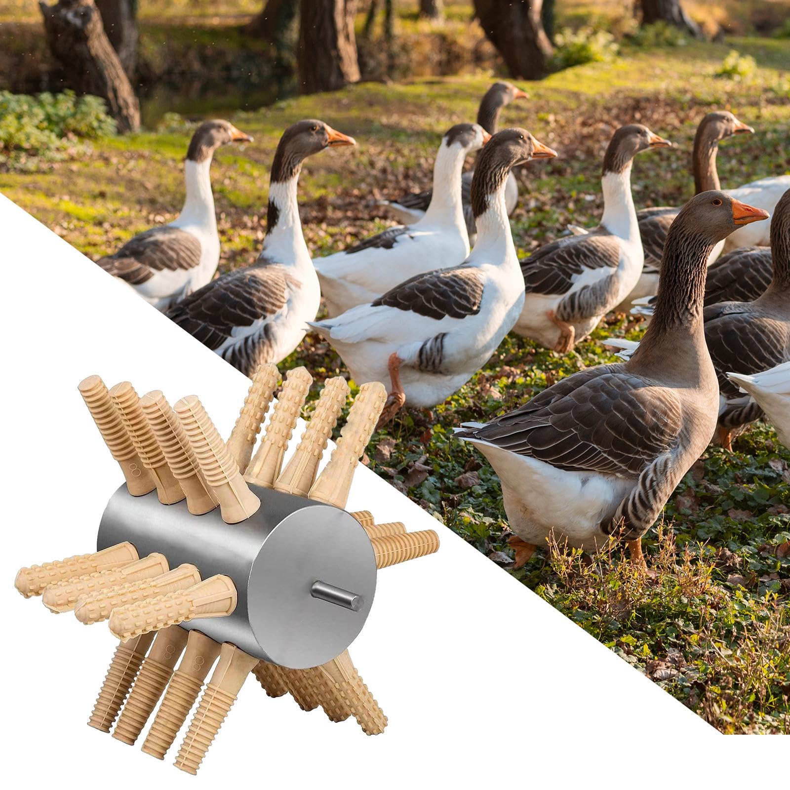 Desplumadora de Pollos Portátil Semiautomática para Aves de Corral, Ahorra Mano de Obra para Codornices, Gallinas de Guinea, Palomas Y Aves de Corral, 24 Dedos Grandes
