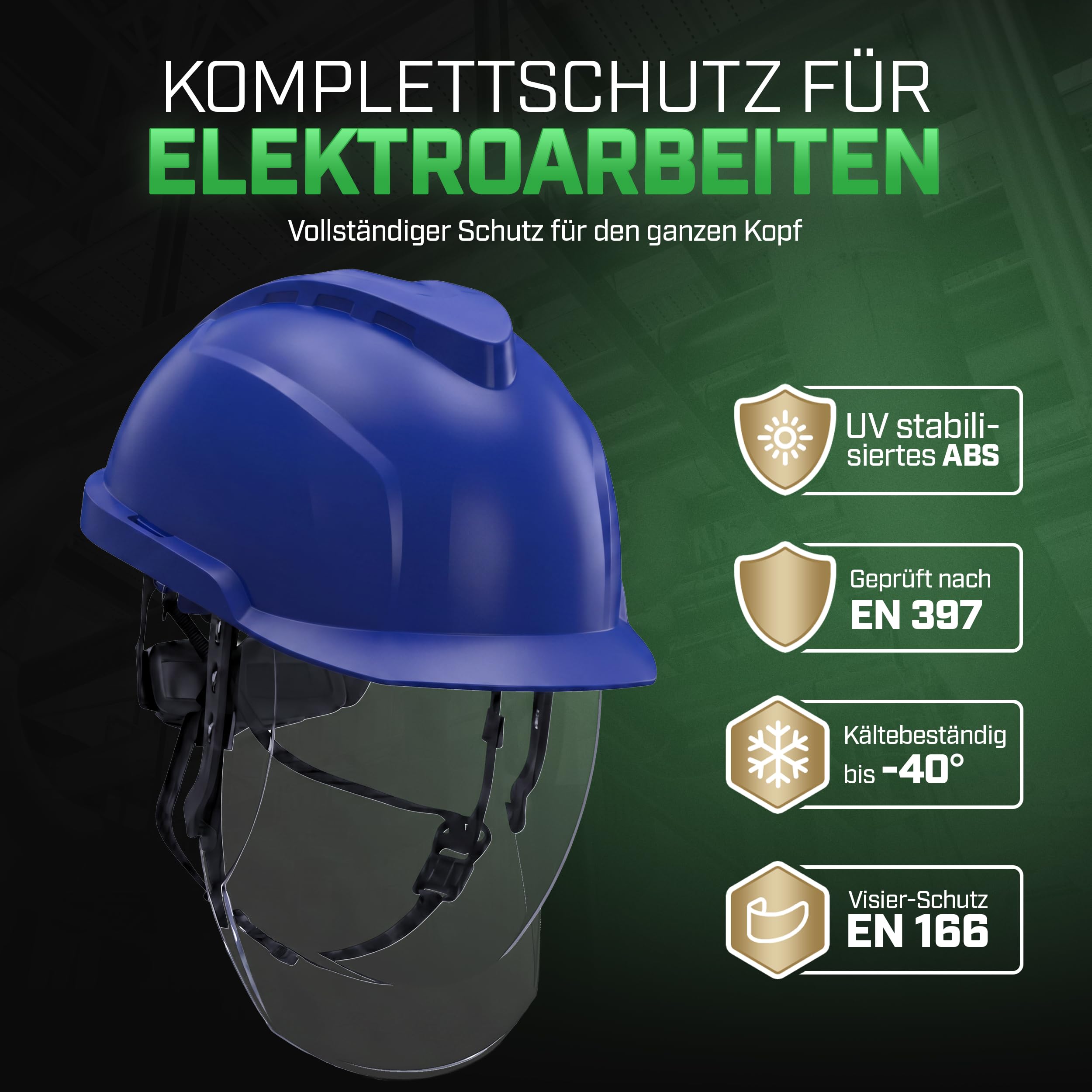 MSA V-Gard 950 - Casco de construcción sin ventilación con visera para obras y electricistas, según DIN EN 397 para el trabajo