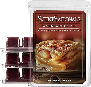 Scentsationals Wax Melts Strong Scent - Warm Apple Pie - Long Lasting Scented Melts for Warmers, 10oz (24-Cubes)