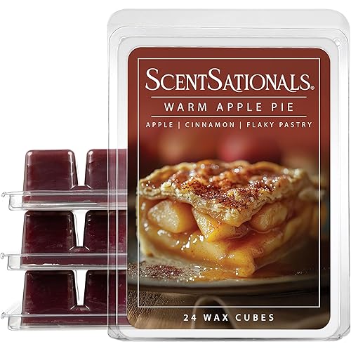 Scentsationals Wax Melts Strong Scent - Warm Apple Pie - Long Lasting Scented Melts for Warmers, 10oz (24-Cubes)