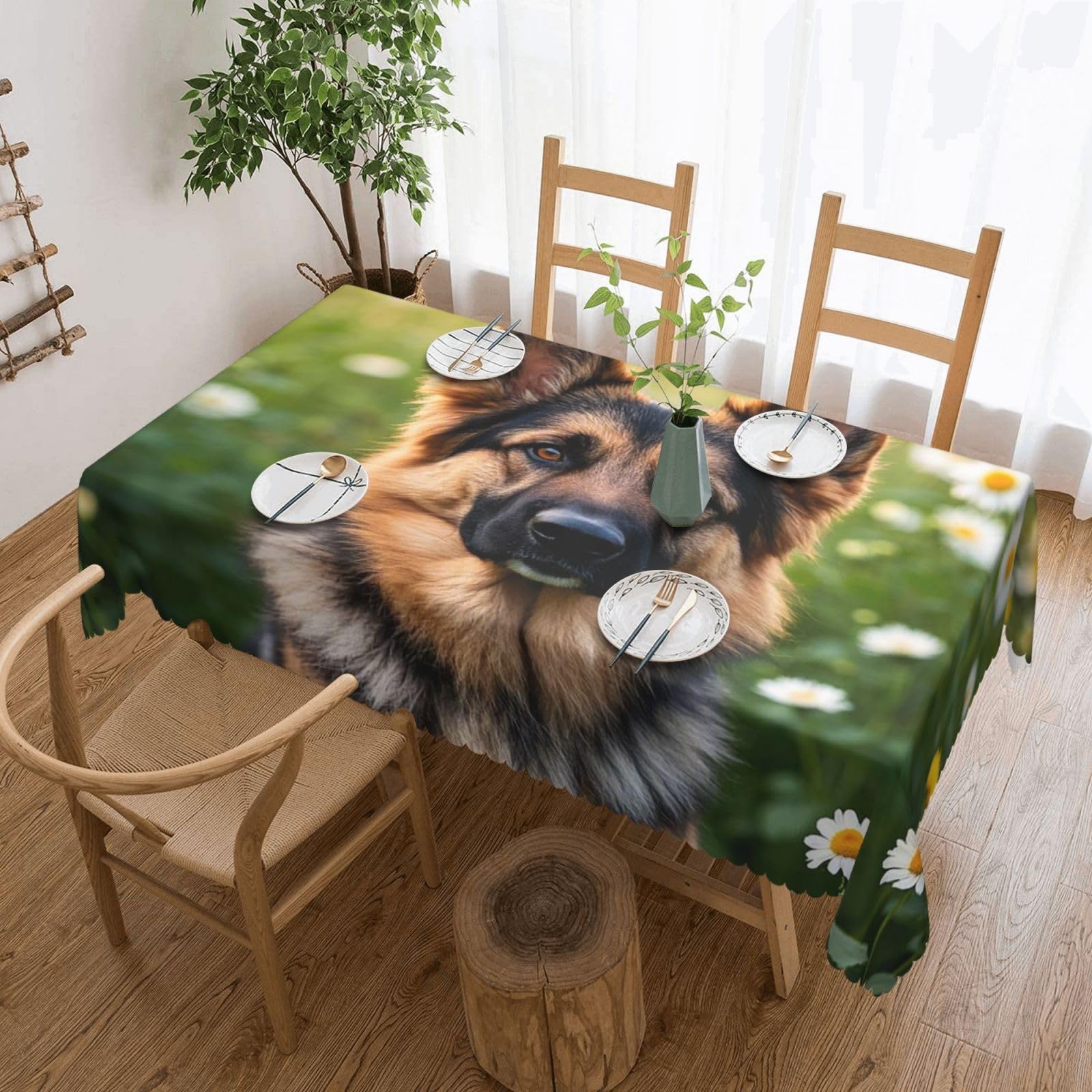 Nappes anti tache chien de berger pour protéger la table des enfants