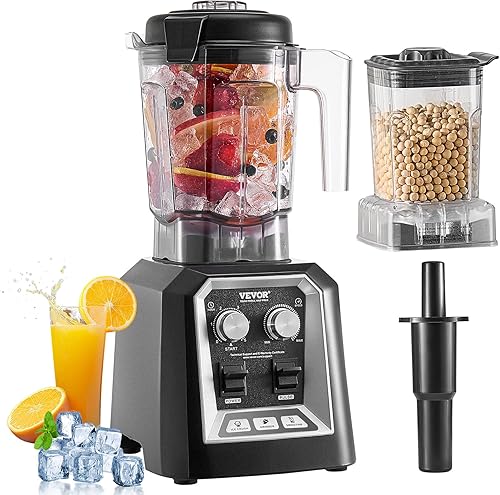 Miniatura 21 de VEVOR Licuadora Profesional para Batidos, 118 oz 1400W, con Motor Potente, Licuadora Multifuncional para Procesamiento de Alimentos con Cubierta de
