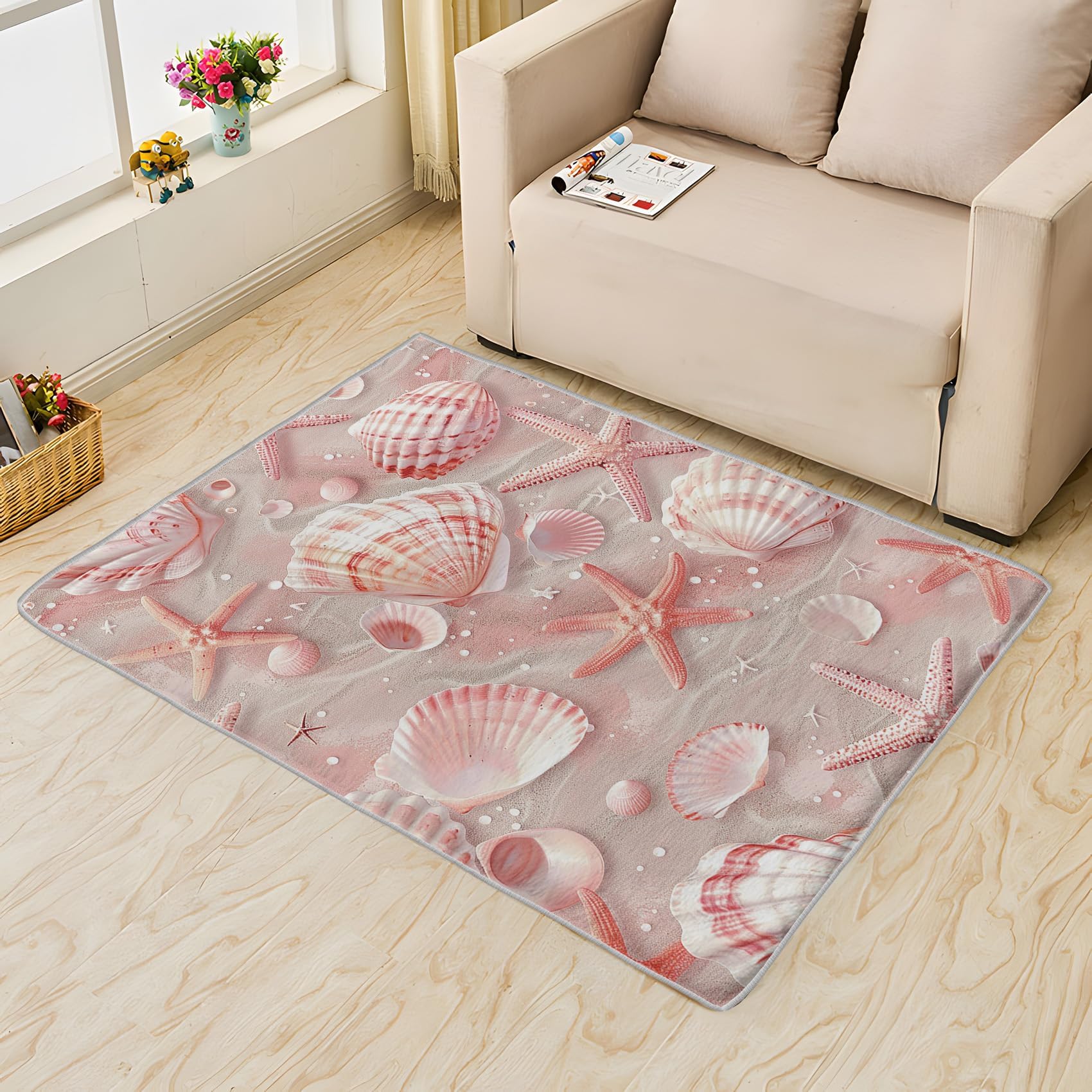 Tapis pour filles antidérapant rose 100 x 140 cm salon et chambre