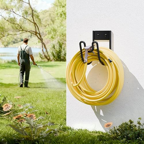 Miniatura 3 de Soporte de pared para manguera de jardín, colgador de manguera de agua, resistente para cables de extensión, manguera de vacío