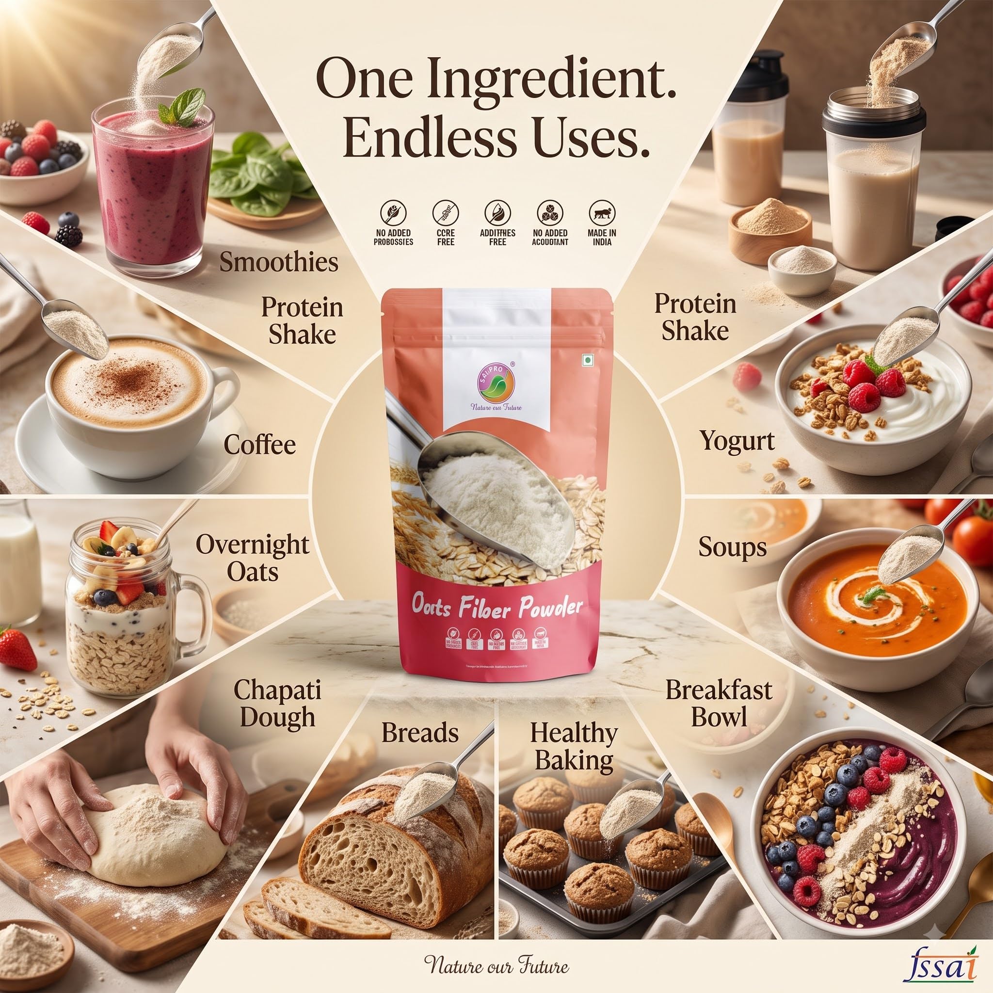 Saipro Oat Fiber Powder 200 gm — Amazon image 7