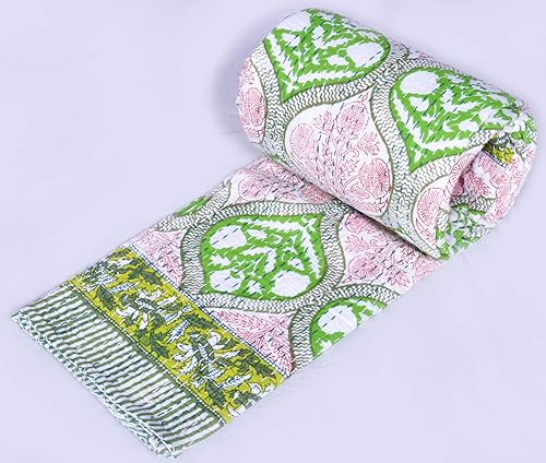 Miniatura 2 de V Vedant Desings - Colcha india de algodón con estampado de Anokhi