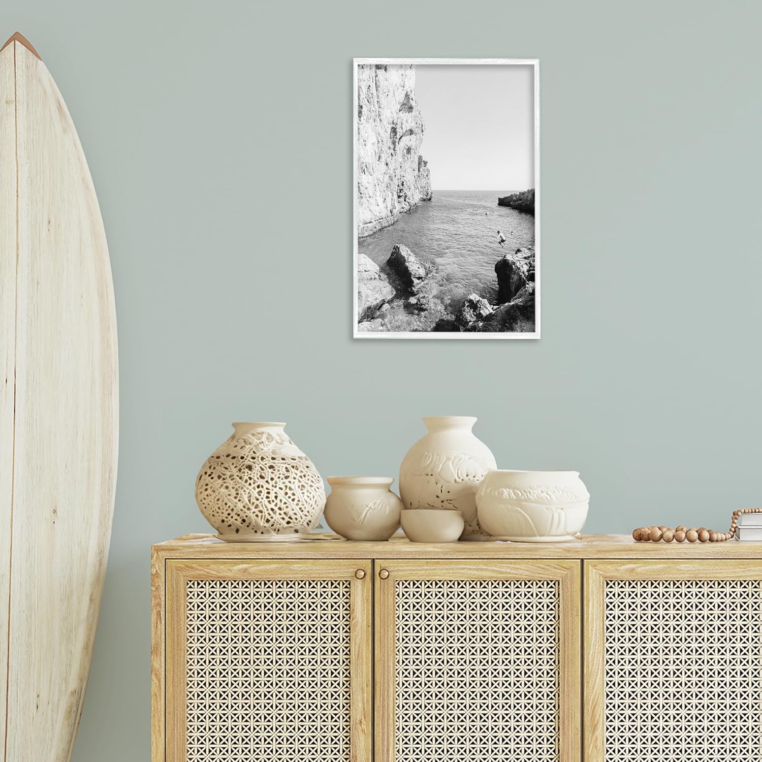 Stupell Industries The Dive Cove Framed Giclee Art Design by Sisi and Seb