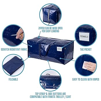 CoreEnergy ネイビー ベルト 収納袋付き Amazon.com: VENO 10 Pack Moving Bags w/Backpack Straps