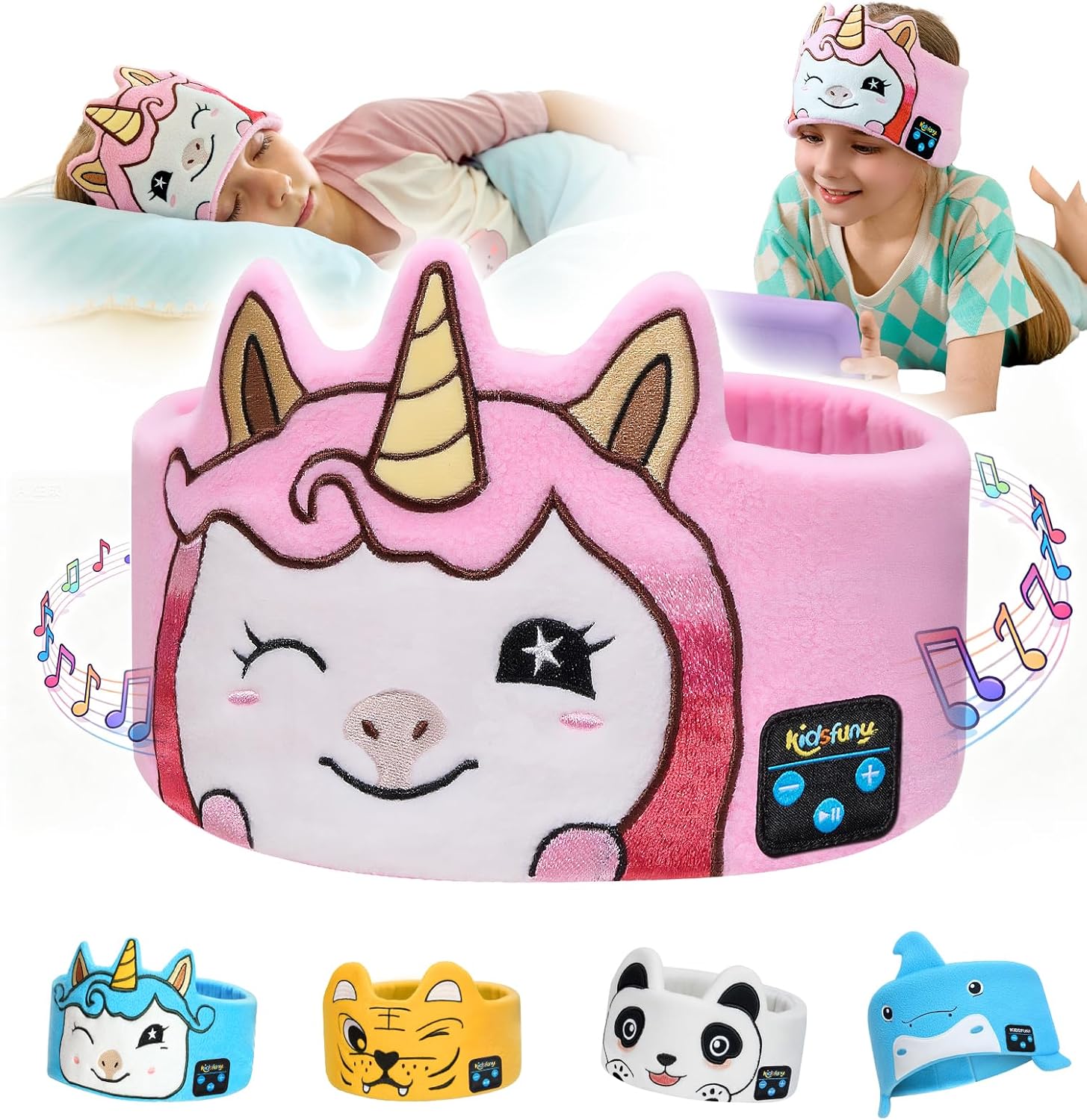 Kids Headphones Headband Wireless,Toddler Bluetooth Headband Volume Limited with Thin Speakers & Wired Playback 3.5 MM Jack,Perfect for Girls Boys Toddler Children Baby Airplane Travel Study