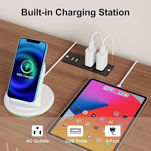 Miniatura 4 de 70" TV Stand for up to 80 inch TVs with Power Outlet, Mid Century Modern Entertainment Center with Storage Cabinets & Adjustable Shelves, Long TV