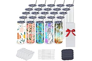 25 Pack Sublimation Tumblers 30 Oz Skinny Straight, Double Walled Insulated Stainless...