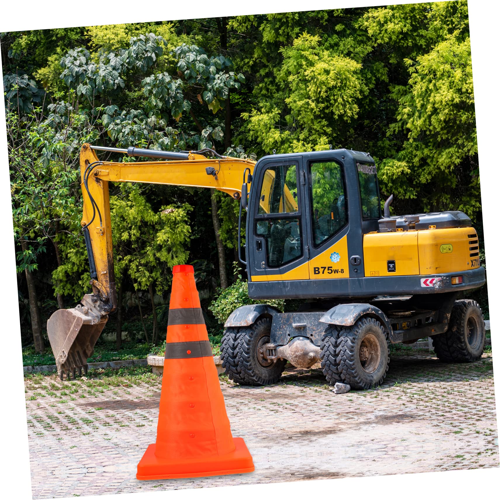 Cône de Signalisation Rétractable PP Orange 45cm, Lot de 2 | Réfléchissant, Pliable et Réutilisable, pour Parking et Panne, Noir, Usage Routier