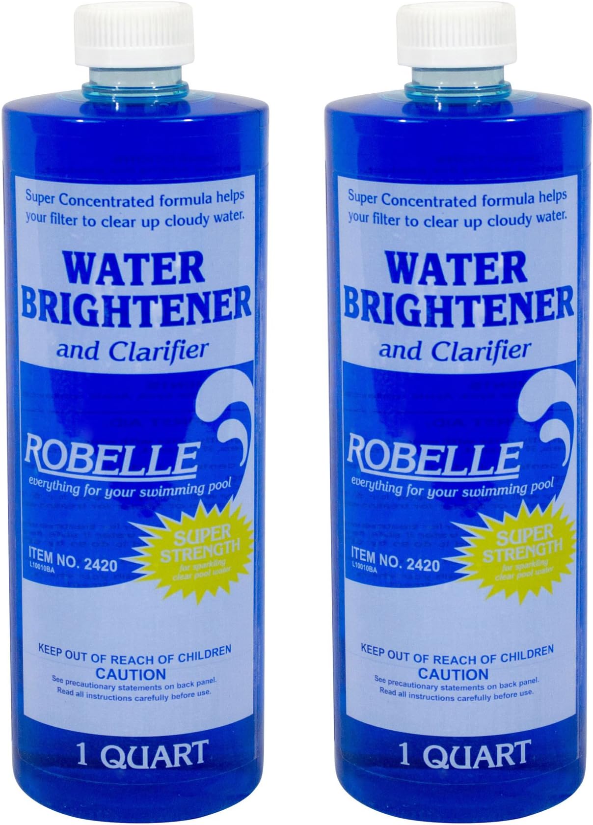 Robelle 1-Quart 2-Pack Premium Water Brightener and Clarifier, Pool Clarifier, Made in USA