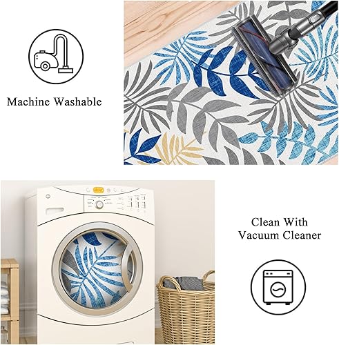 Miniatura 7 de Bsmathom Juego de 3 alfombras de cocina boho, juego de alfombras y tapetes de cocina estilo casa rural, antideslizantes, lavables, alfombras de