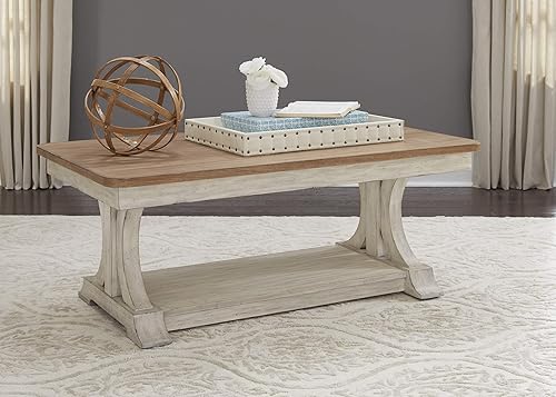 Miniatura 2 de Liberty Furniture Industries Farmhouse - Mesa de cóctel rectangular reimaginada, 48 pulgadas de ancho x 28 pulgadas de profundidad x 19 pulgadas de