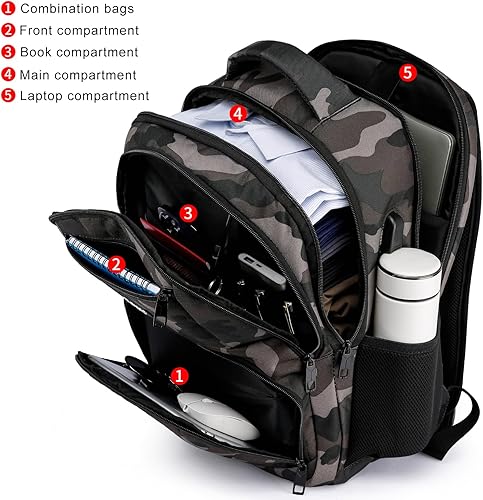Miniatura 6 de Mochila para hombres y mujeres, mochila escolar para estudiantes universitarios, Gris1, Mochila escolar para laptop