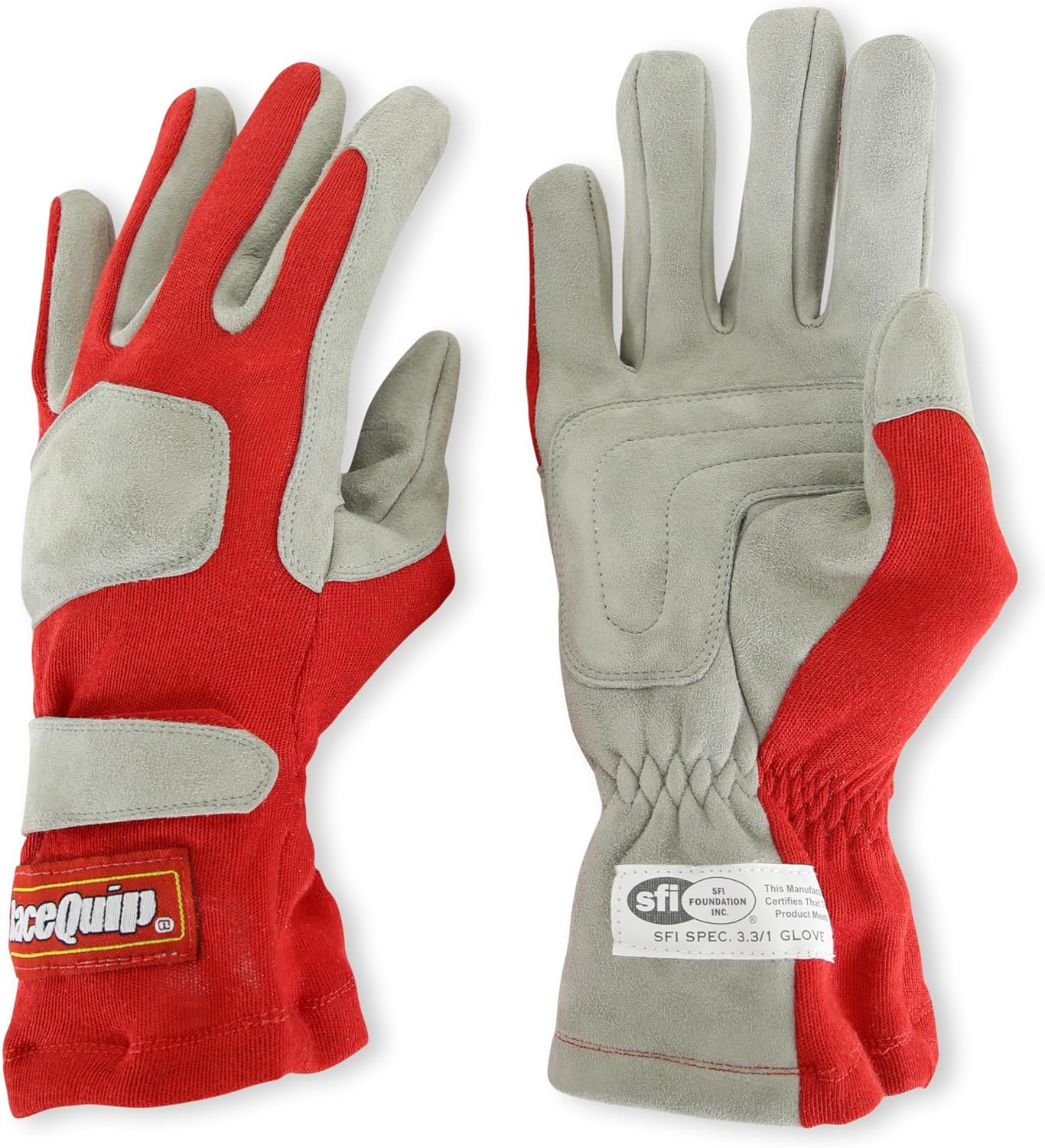 RaceQuip® 351015RQP 351 Series Driving Gloves - SFI 3.3/1 - Red/Gray - Large