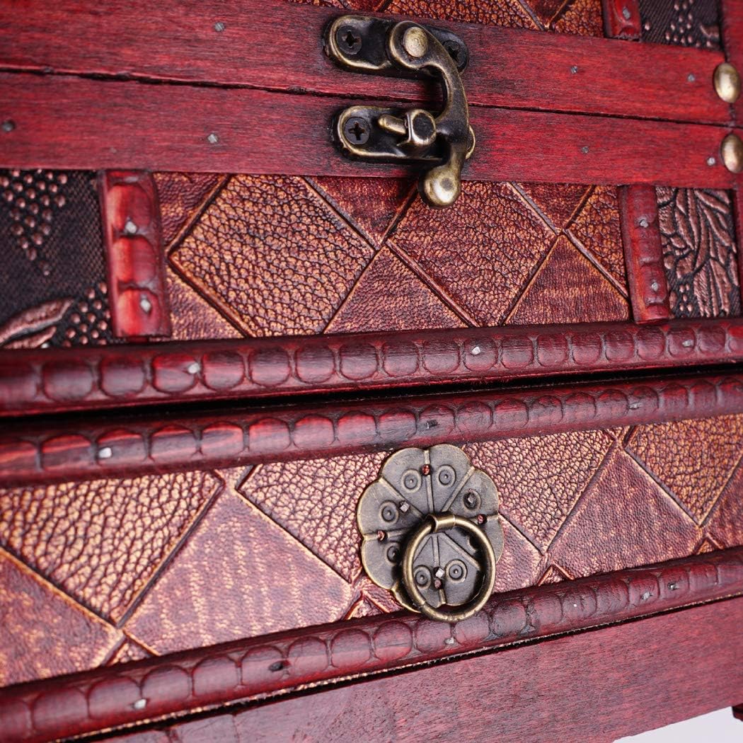 HOSEN HOSEN Vintage wooden Jewelry Box with Mirror ，Floral Embossed Jewelry Box Treasure Box Chest ，Vintage Jewelry Storage decorative box， Trinket Keepsake Chest，Antique Wooden keepsake boxes : Clothing, Shoes & Jewelry