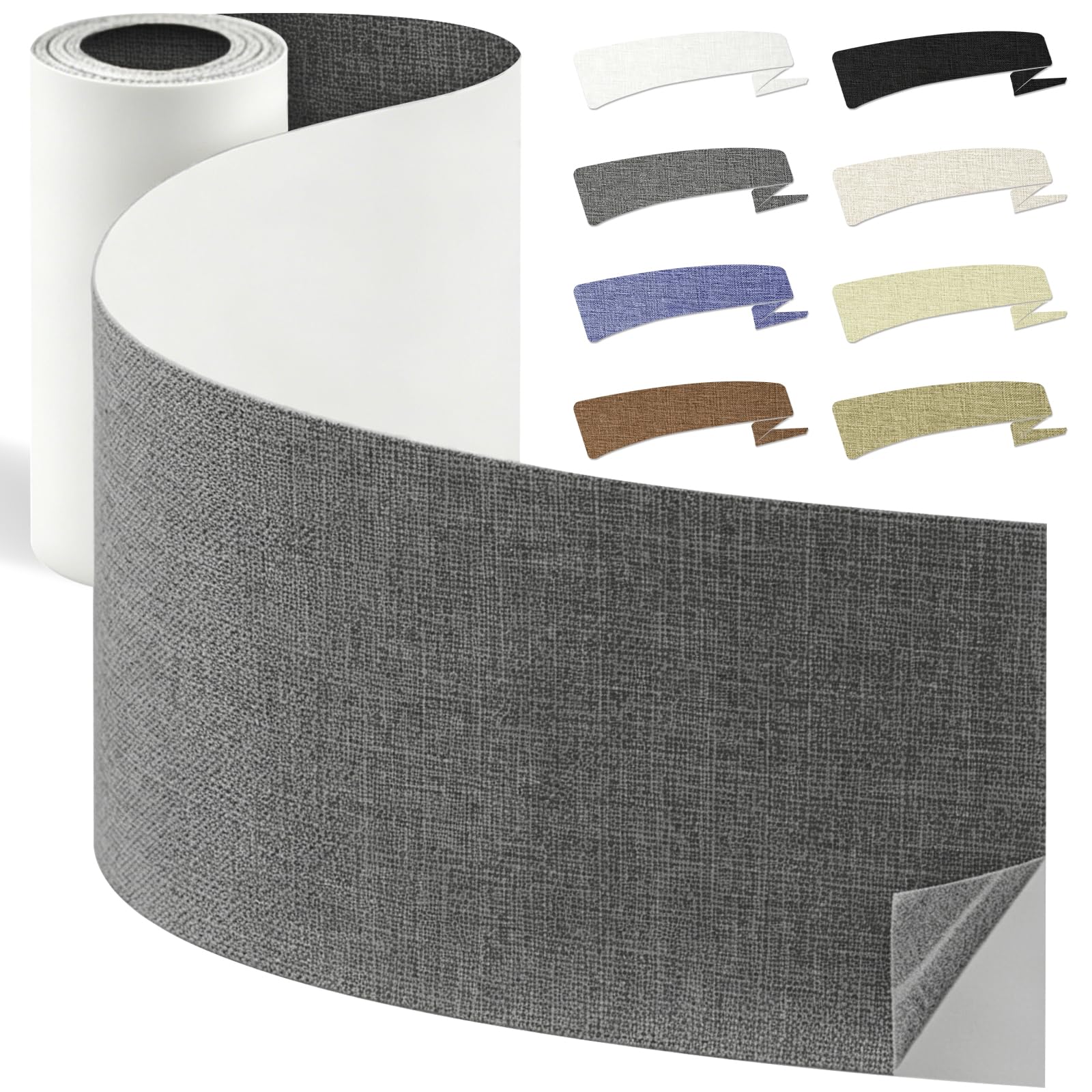 Linen Tape 10x200 cm Self-Adhesive Sofa Repair Patch (Dark Grey)