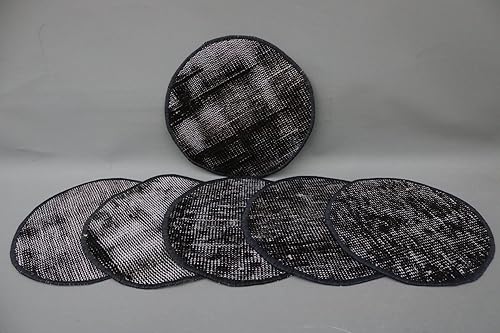 Juego de 6 platos de alfombra vintage, accesorio de comedor, 12 x 12 pulgadas, servicio tejido a mano, cocina y comedor, juego de supla, placa