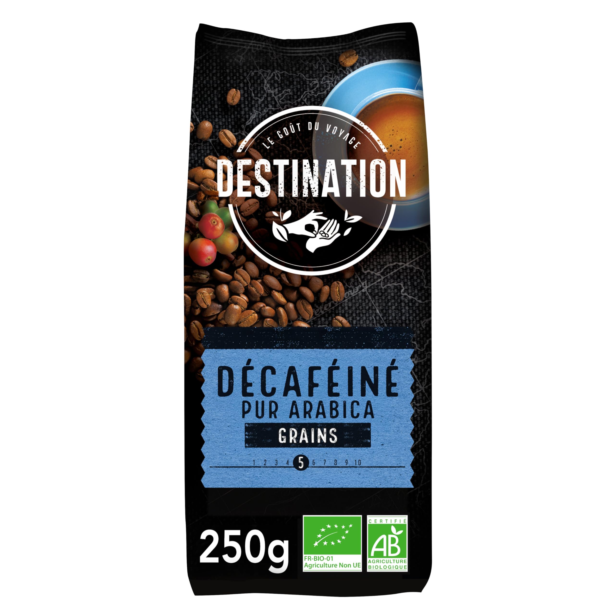 Café Descafeinado en Grano Ecológico 100% Arábica, Café de Especialidad Bio, Descafeinado Natural sin Químicos, Comercio Justo, Tueste Artesanal, Intensidad Media, Apto Veganos