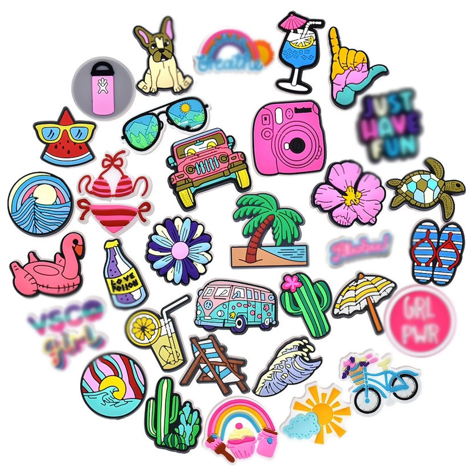 [Fish&Fairy] サンダルチャーム 立体シューズアクセサリー 取り外し クロッグ用装飾靴アクセサリー DIY 装飾靴バックル 靴のチャーム 男女兼用 - 1
