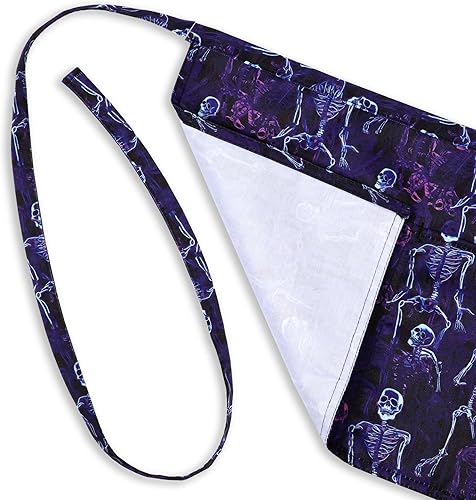 Miniatura 6 de Plum Hill Delantal de cintura de Halloween con bolsillos, medio delantal de esqueletos para mujer, camarera, servidor, profesor, cocina, Varios