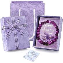 Birthday Gifts for Women with Gift Box/Gift Bag/Greeting Card/Scented Slice, Crystal Stretch Bead Bracelets for Women, Surprise Birthday Gift for Her Best Friend Mom