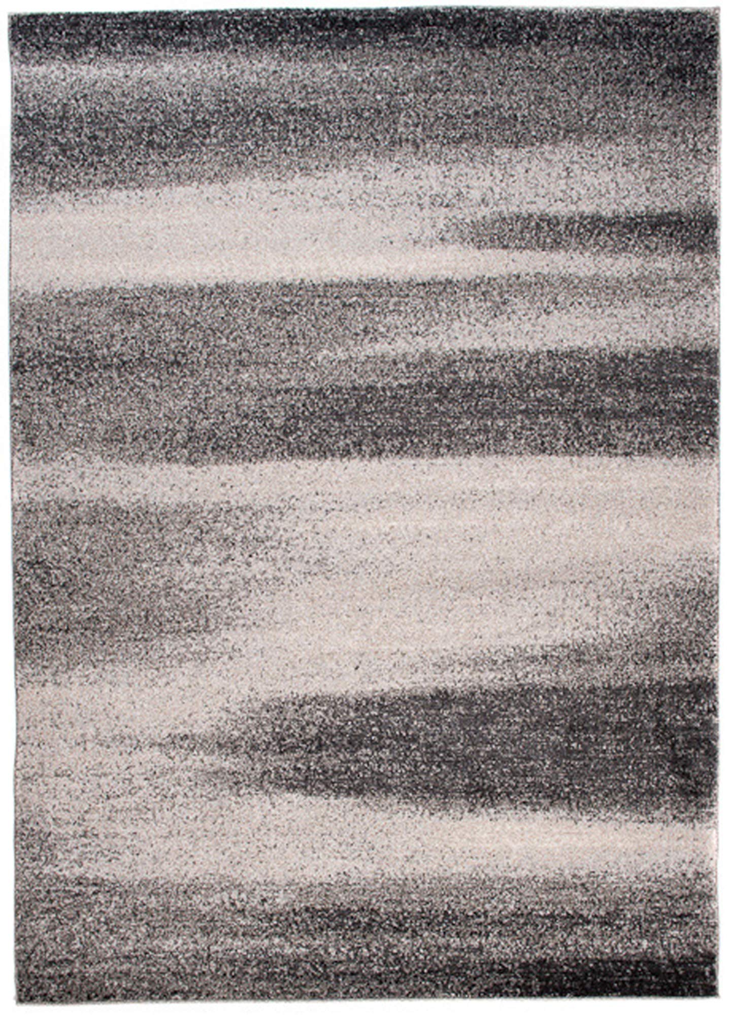 Tapiso Sari dywan z krótkim włosiem, melanż, szary, kremowy, abstrakcyjny, rozmazywane linie, paski, wzór do salonu, Ökotex 190 x 270 cm