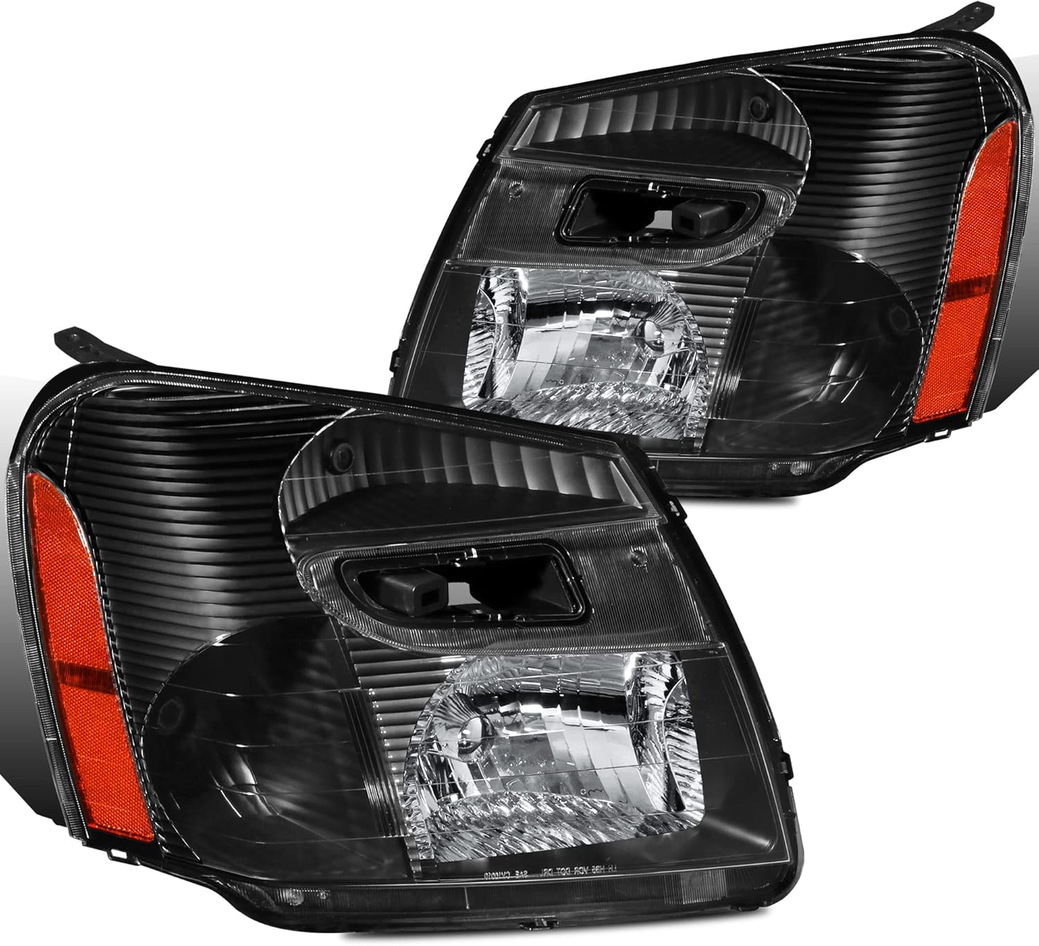 MOSTPLUS Headlight Assembly Compatible with 2005-2009 Chevy Equinox Front Lamp with Black Housing/Clear Lens/Amber Reflector