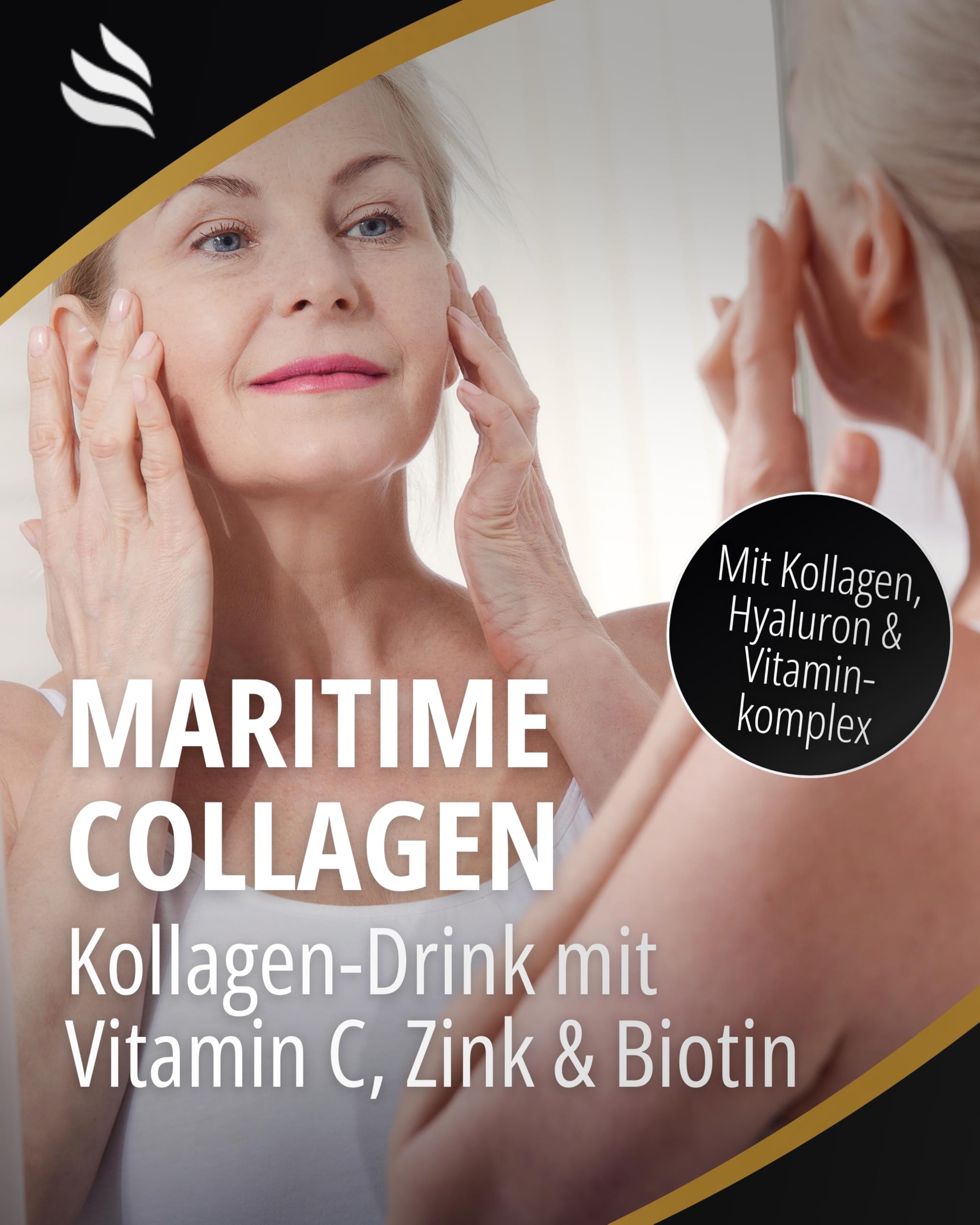 BIOMENTA Maritime Collagen Liquid I 12 Trinkampullen mit 25 ml Nährstoffkomplex pro Einheit I Hyaluron, Caviar Extrakt, Aloe Vera & 9 Vitamine I Nahrungsergänzungsmittel in laborgeprüfter Qualität