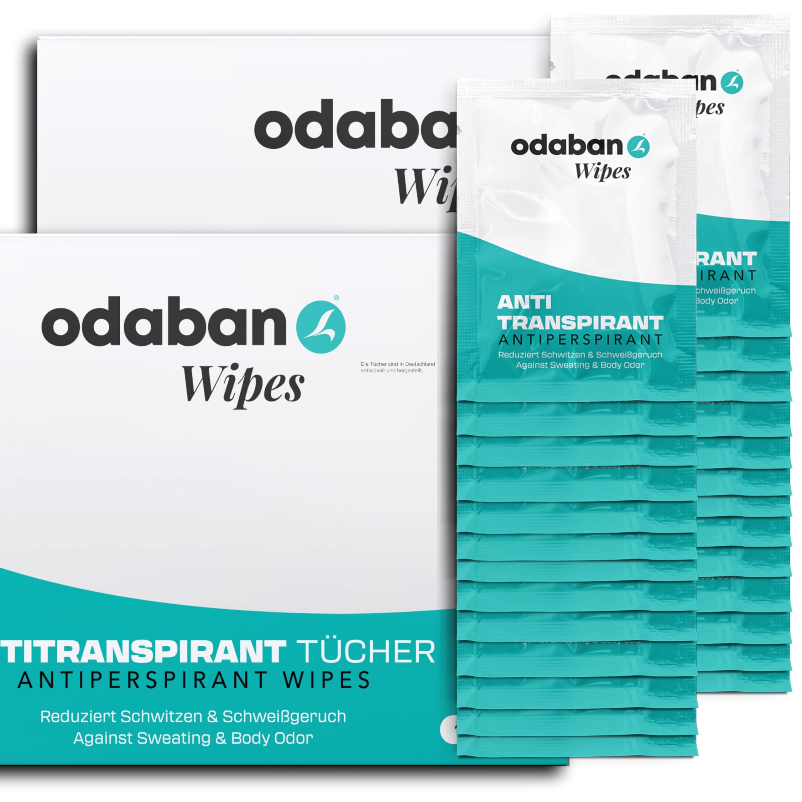 odaban® Salviette Antitraspiranti 32 pz | Azione Rapida Contro Sudorazione e Odori | Salviette Monouso per Ascelle, Mani, Piedi e Viso | Profumo Delicato Unisex