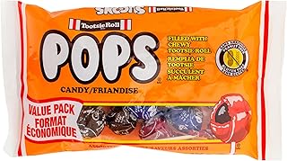 Tootsie Roll, Assorted Tootsie Pops Filled with Chewy Tootsie Roll - Value Pack, 306g