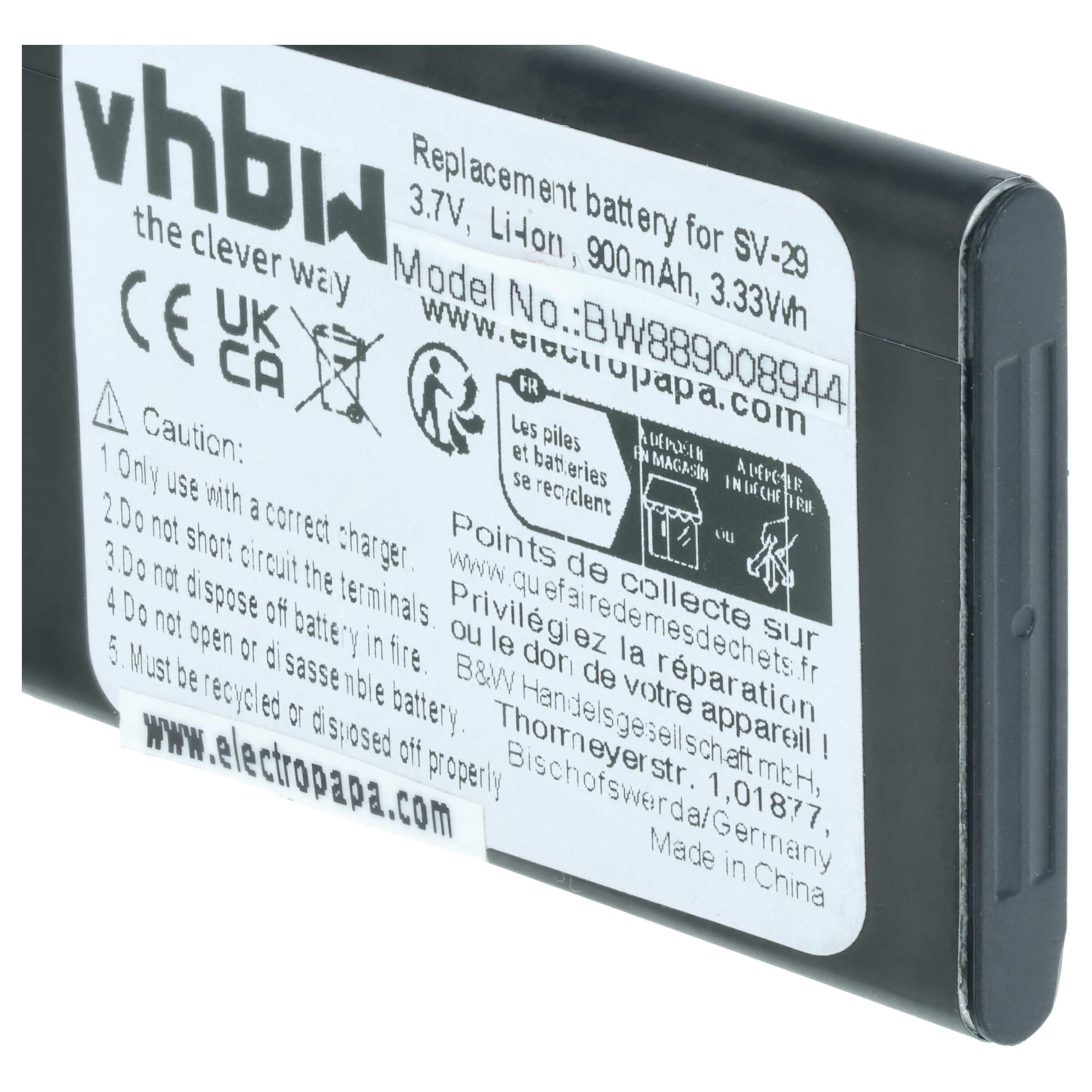 vhbw 10 x Doro DBR-800A bateria do telefonu komórkowego, smartfona (900 mAh, 3,7 V, Li-Ion)