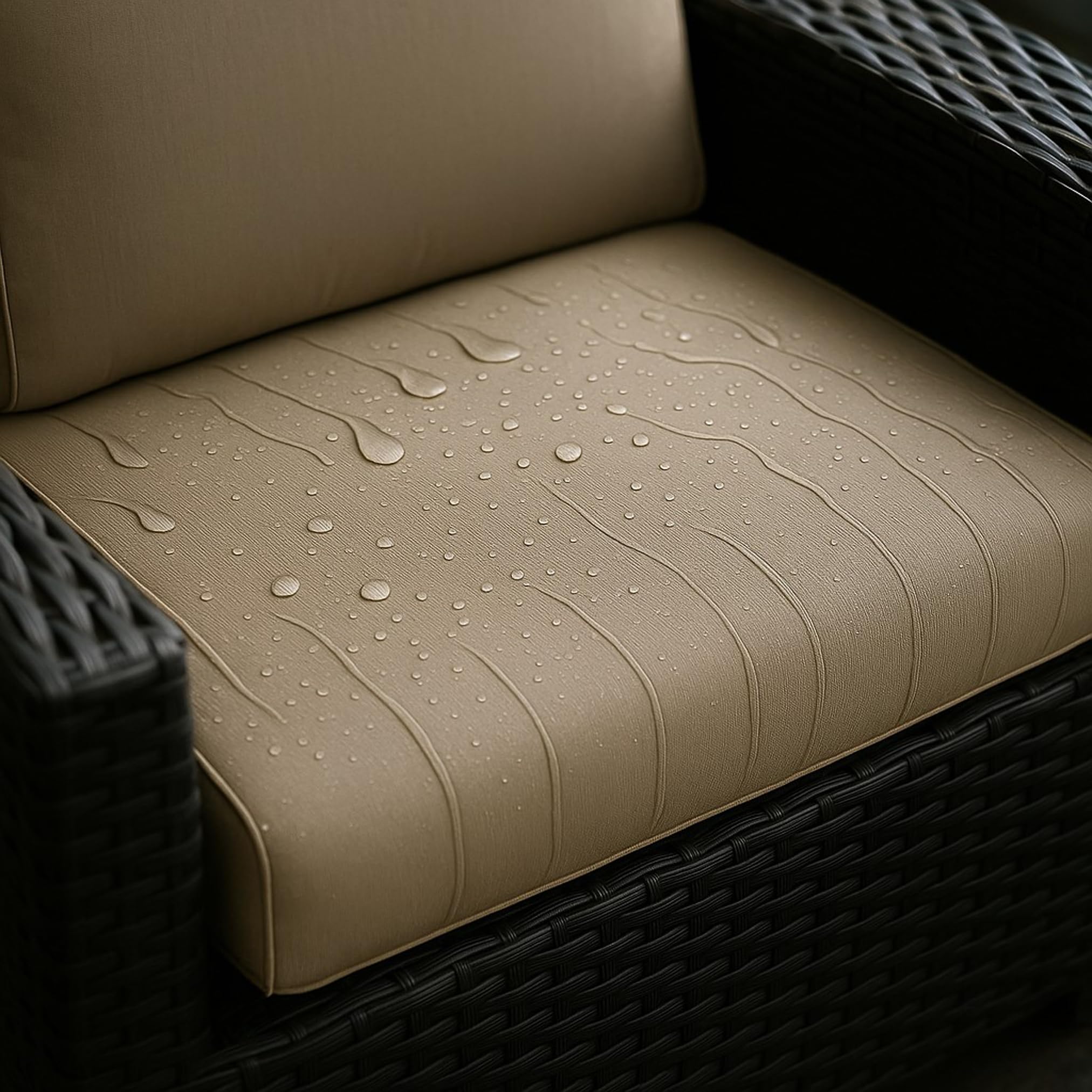 Cuscino per panchina da esterno per panca da giardino con imbottitura in polirattan - Cuscino per panca per dondolo in rattan (Beige, 110x60x50cm)