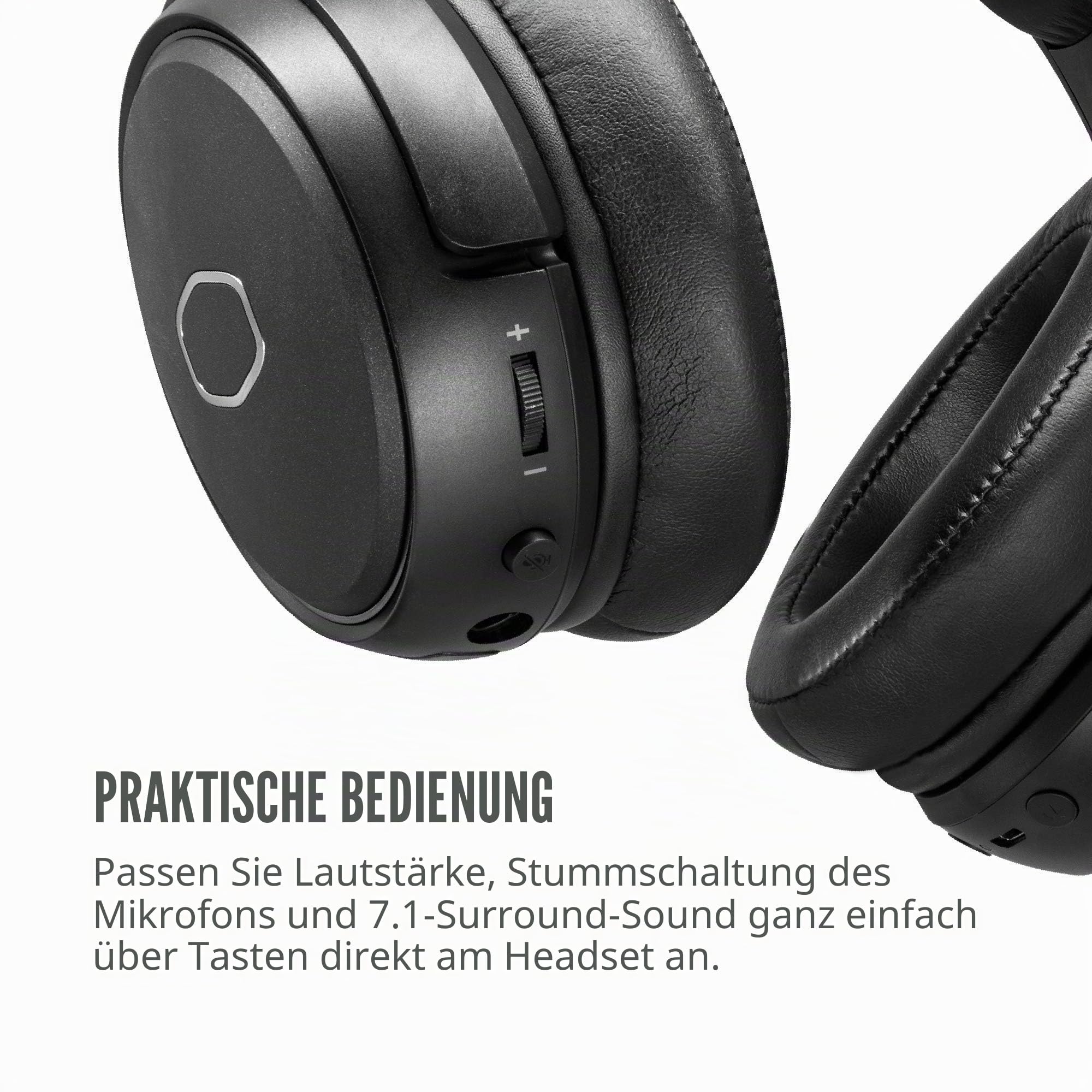 Cooler Master MH670 Wireless Gaming Headset 7.1 Surround Sound PC Konsole 50mm Neodym Treiber USB Typ A/C 3,5mm