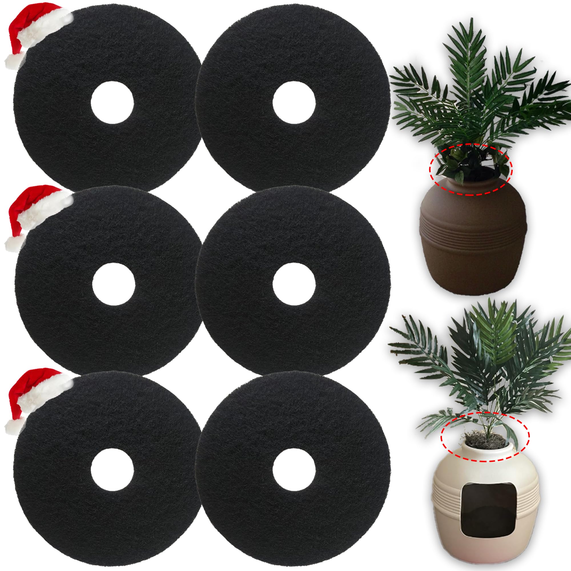 Cat Litter Box Replacement Carbon Charcoal Filters Compatible with Hidden Cat Litter Box( 6PCS ) - Activated Carbon Charcoal Filters for Cat Litter Box, Absorbing Odor, Keep Home Fresh