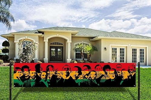 Miniatura 2 de Nepnuser Cartel colgante de valla del mes de la historia negra afroamericana, decoración de fiesta nacional afroamericana, gente famosa, hogar,