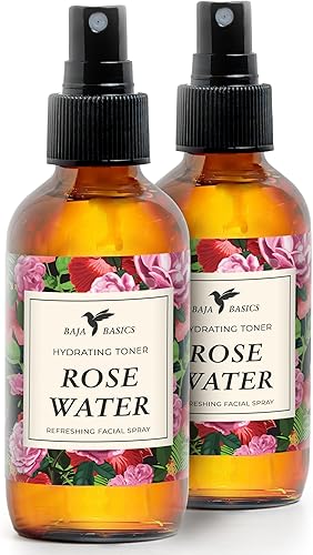 Spray de agua de rosas para rostro, cuerpo y cabello, tónico facial hidratante, refrescante y calmante para piel seca, productos veganos para el