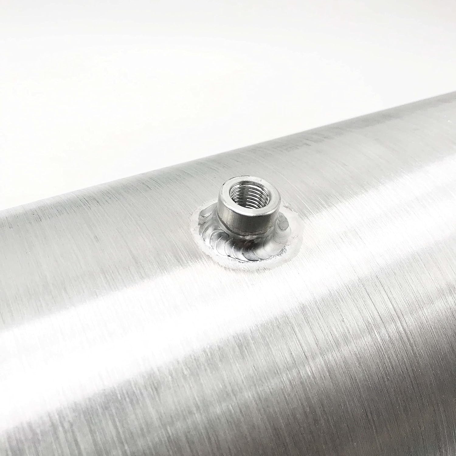 JSD 4 Gallons 8" x 20" Aluminum Spun Round Gas Tank Fuel Cell Tank Center Fill 3/8" NPT Outlet