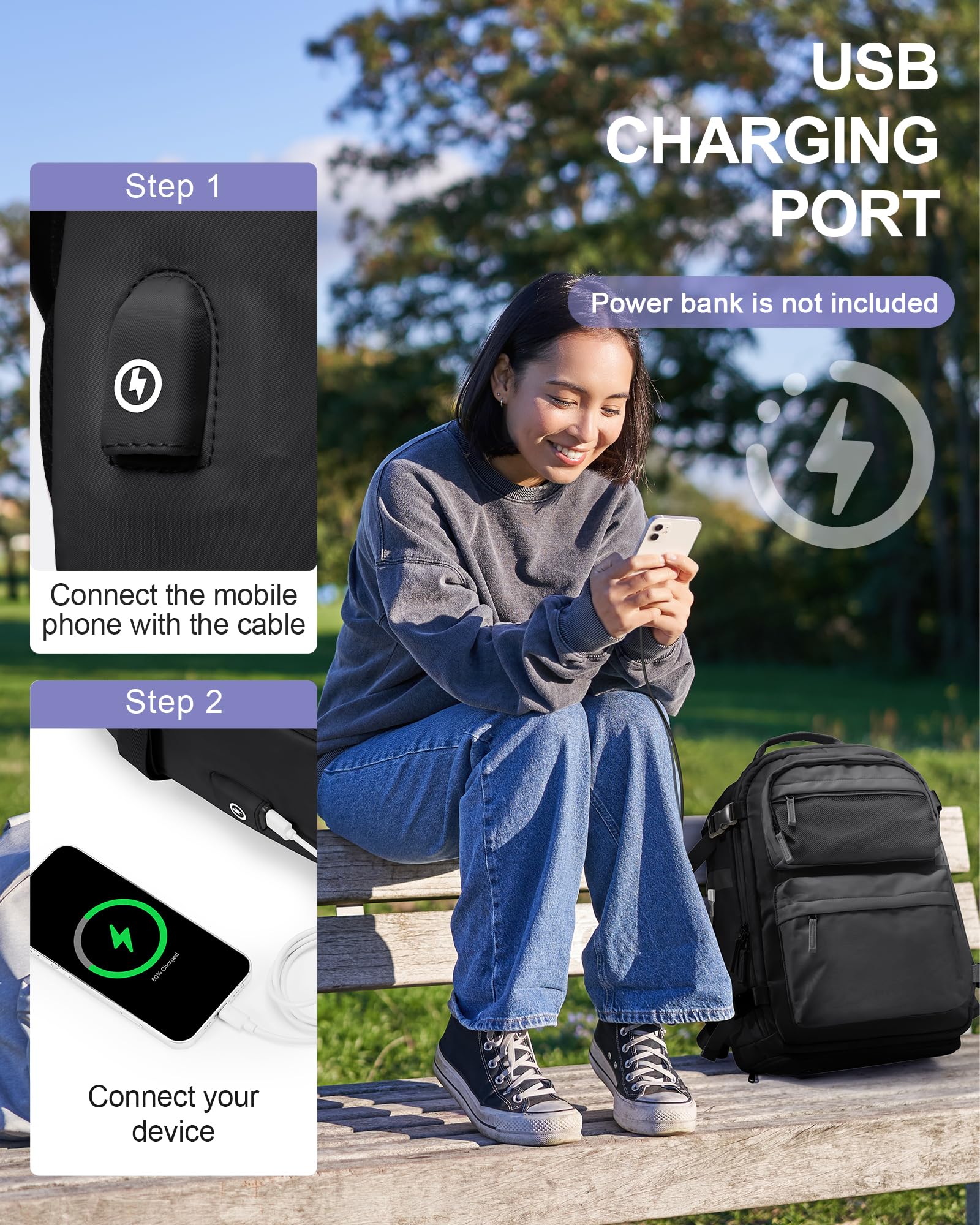 BJLFS Borse da Cabina per Ryanair 40×20×25 Zaino da Viaggio con Sottovuoto Bagaglio a Mano Easyjet 45×36×20,Zaino con sistema di compressione,Zaino Casual per laptop da 14 pollici per scuola