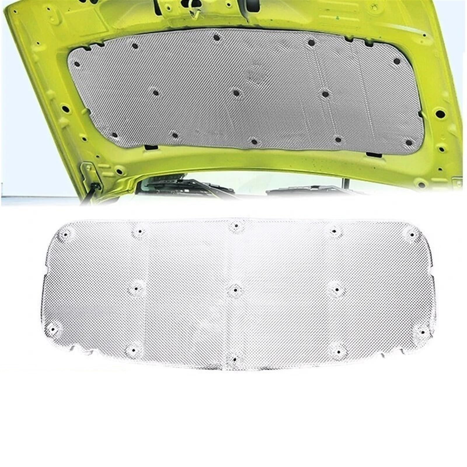 Isolante Termico Acustico per Cofano Motore Suzuki Jimny JB64 JB74W 2019-2022, Cotone Insonorizzato, Alluminio/Cotone